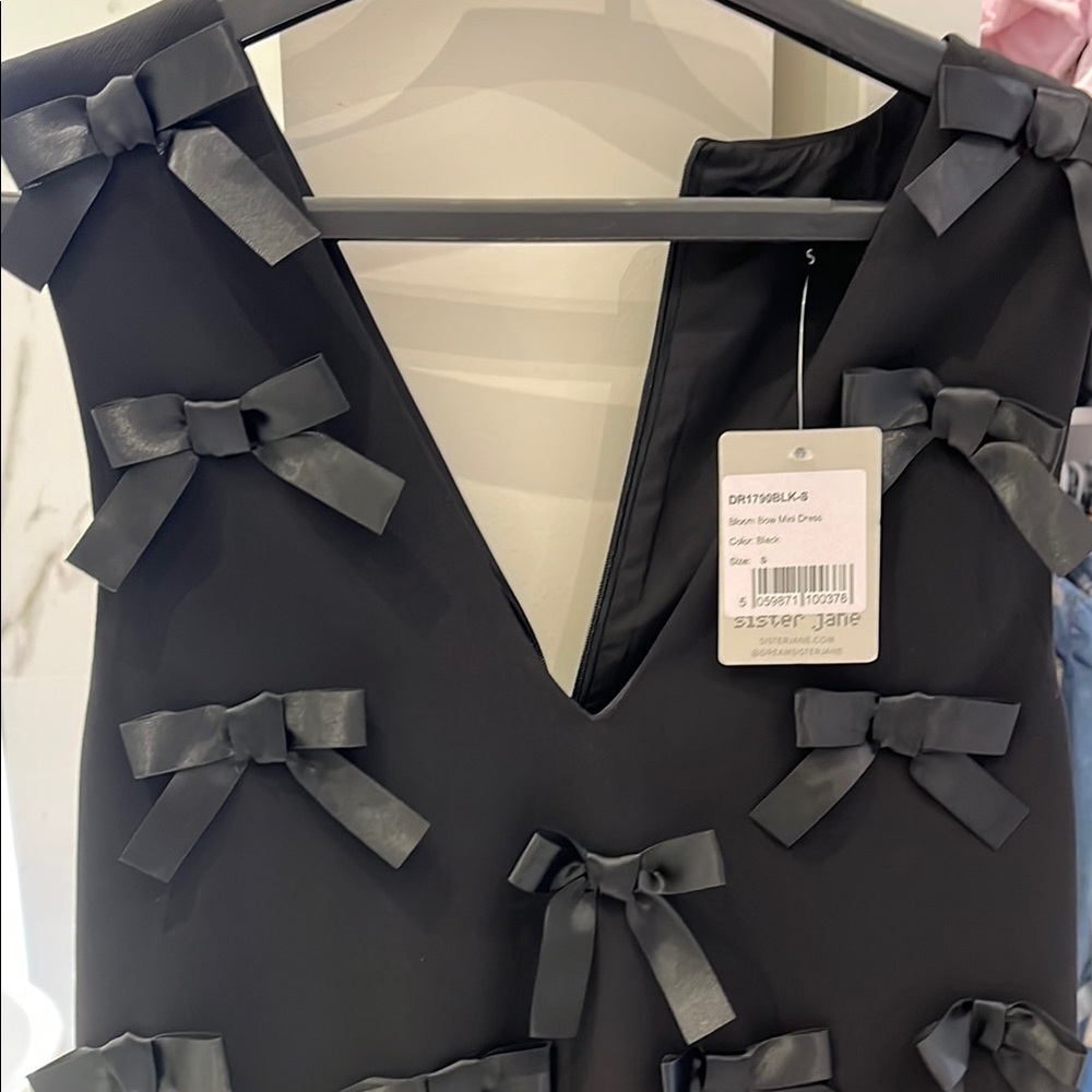Sister Jane Black Dress with Bow Details